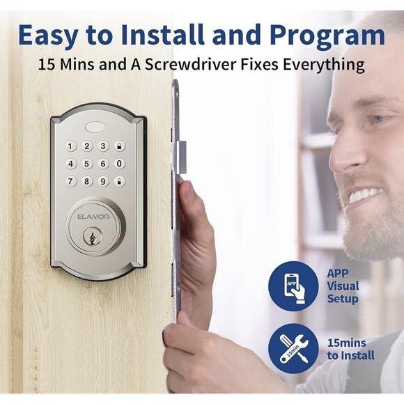 Electronic Keyless Entry Door Lock Digital Code Keypad - Picture 5 of 7